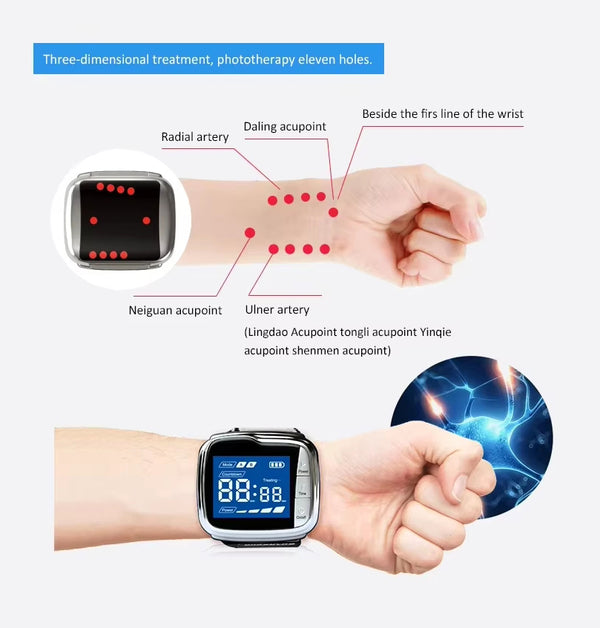 Hamiu BeamFlow™ Integrative Wellness Cold Laser Therapy Wrist Watch